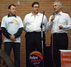 O trio Dalvan, Felipe e Lima esteve junto desde a campanha eleitoral