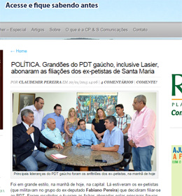 Alto comando do PDT/RS, inclusive Lasier Martins, na solenidade de filiação: a nota supercampeã